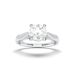 Anillo de compromiso de diamante de corte redondo cultivado en laboratorio de 1,50 quilates, 950 platino hecho a mano en anillos de diamantes - Product Image 2