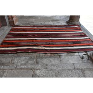 พรมตุรกีแบบดั้งเดิมสีแดงสีดำขนาด6.3x9.4ฟุตงานปะทำจากยางขนสัตว์ด้านหลังสำหรับวัยรุ่นโถงทางเดินสี่เหลี่ยมผืนผ้า10มม. - Product Image 4