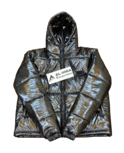 Chaqueta de Invierno Brillante con Burbujas, Fabricada en Fábrica, Nueva Condición, Diseño Delgado, Transpirable, de Nailon y Poliéster, Cálida, con Capucha, Unisex - Product Image 2