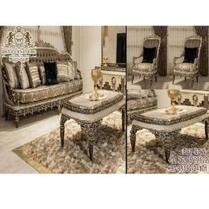 Conjunto de sofás de 5 plazas estilo victoriano para sala de estar, juego de sofás estilo antiguo y pulido, Estilo clásico - Product Image 1