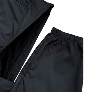 Ensemble de survêtement d'extérieur pour homme, coupe-vent imperméable à capuche, fermeture éclair, nylon, polyester, imprimé sur les bras, uni, hiver, sport actif - Product Image 4