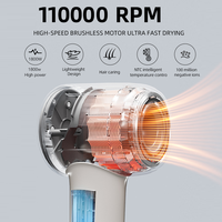 Sèche-cheveux ionique haute vitesse Binwang personnalisé, silencieux, pour hôtel, extérieur, avec contrôle thermique intelligent, faible bruit 56 dB, fixation murale, buse magnétique