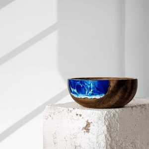 Bol à noix en résine époxy multicolore Bol à vaisselle Bol de voyage pliable en silicone Bol à légumes pliable - Product Image 5