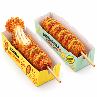 Boîte en carton personnalisée pour corn-dogs, idéale pour les hot-dogs coréens, bâtonnets de fromage, saucisses et brochettes – Emballage à emporter pour la restauration de rue