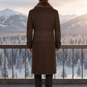 เสื้อโค้ทยาวผู้ชายขายดี ผ้าขนสัตว์ผสมโพลีเอสเตอร์ อุ่นสบาย แฟชั่นทางการ - Product Image 6