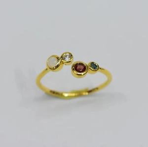 Listo para enviar 2025 Nueva colección S925 Anillo de granate de ópalo australiano natural chapado en oro de 14 quilates para mujer Personalizable para bodas - Product Image 1