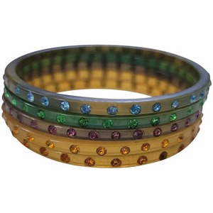 Modern Polished Metal Sculpture Elegant Resin Brass Bangle with Unique Design for <b>Women</b> - Product Image 4