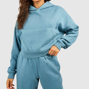 Sudadera con capucha corta azul claro para mujer Último estilo Transpirable y para el invierno Precio bajo - Product Image 6