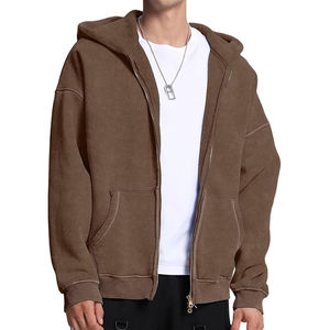 2025 Trending Men's Zipper Hoodie Logotipo personalizado Venta al por mayor Ropa deportiva 100% Cotton Streetwear Moda para invierno Estilo casual - Product Image 2
