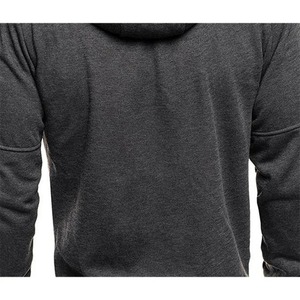 Chaqueta con capucha informal de manga larga para hombre, sudadera deportiva de gimnasio con cremallera de Color sólido para primavera otoño 100%, Material teñido liso de algodón - Product Image 5