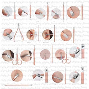 Nouveau Kit de soins pour ciseaux de manucure et pédicure Ensemble de 18 pièces Coupe-ongles Eagle Outils Boîte complète Facile à utiliser - Product Image 5