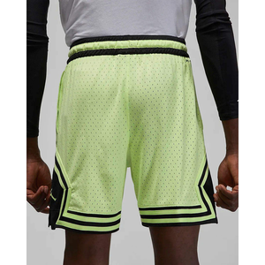 Shorts en maille 100 % polyester pour hommes, motif losanges, coloris vert citron et noir, avec taille élastique et bande tricotée rayée, livraison DDP, plage - Product Image 2