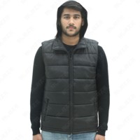 2025 nouveau Design hommes à capuche bouffant gilet mince polaire doublé fermeture éclair personnalisé en gros manteau veste