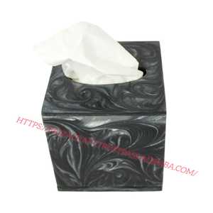 Boîtes à mouchoirs en résine à motif de modèle d'art populaire - Product Image 1