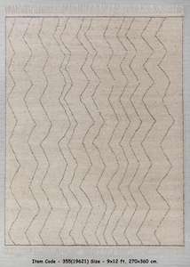 Moroccan Unique Beni Ourain Rug Hand Made Moroccan Boho Beni Ourain Rug Albertina Hand Knotted <b>Wool</b> <b>Cotton</b> Black Beige Area Rug - Product Image 6