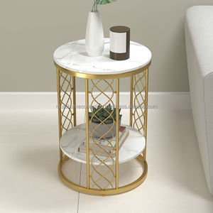 Mesa consola de metal para decoración del hogar con tapa de mármol, sala de estar ecológica, mesa moderna antideslizante para suelo - Product Image 6