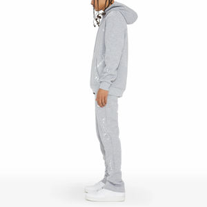 ชุดกางเกงวอร์มและฮู้ดของผู้ชายชุดวิ่งขนแกะแบบเรียบโลโก้แนววินเทจตามสั่งสำหรับฤดูหนาว - Product Image 5