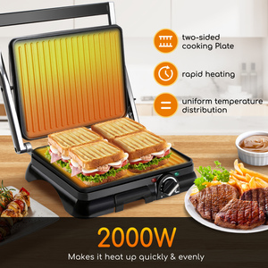 Aigostar 2000W tostapane elettrico a Sandwich 180 a Grill grande a Grill regolabile con controllo della temperatura in acciaio inossidabile - Product Image 5