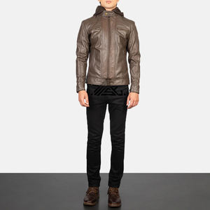 Chaqueta de cuero hecha a mano de primera calidad para hombres Material de grano completo Ajuste y diseño moderno para mercados de moda de alta gama - Product Image 3