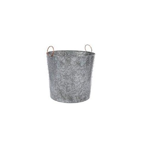 Pot de fleurs de jardinière simple galvanisé à la main de haute qualité forme arrondie la plus vendue pour l'article décoratif de la maison et du jardin - Product Image 1
