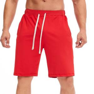 Pantalones cortos atléticos de algodón para hombre, pantalones cortos deportivos para correr en el gimnasio de entrenamiento de 7 pulgadas, cintura elástica con cordón ligero - Product Image 1