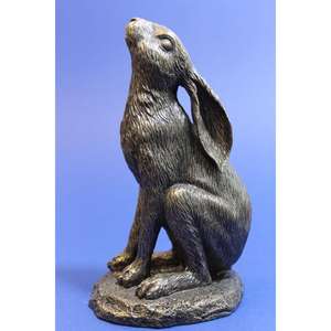 Escultura de conejo de pie de bronce con linterna hecha a mano antigua Vintage decoración de Pascua escultura de conejo de jardín al por mayor - Product Image 4