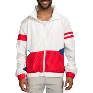 Chaqueta Cortavientos Ligera de Lona para Hombre, Transpirable, con Cierre, Cuello Alto, Material de Poliéster/Nailon, Bloques de Color Personalizados - Product Image 1