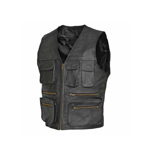 Chaleco de piel de vaca informal personalizado para Otoño e Invierno para hombre, Chaleco de cuero con cuello en V de lana de primera capa, traje de diseño transpirable - Product Image 2