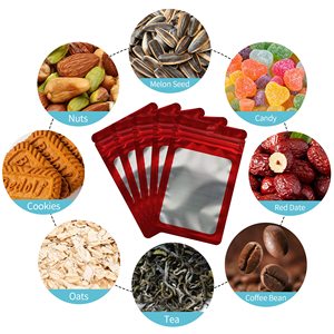 Nắp kéo Mylar Holographic túi thực phẩm lưu trữ mùi túi bằng chứng với cửa sổ phía trước bao bì <span class=keywords><strong>Pouch</strong></span> cho Cookie mẫu đồ trang sức - Product Image 3