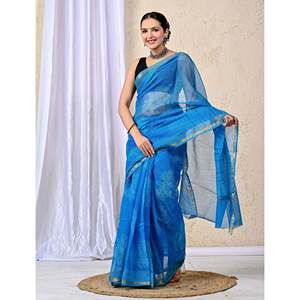 Sari de Chifón Estampado Kota Doriya con Blusa para Fiestas y Eventos - Product Image 6