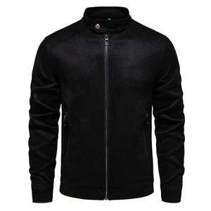 Nueva chaqueta negra de cuero de motorista para hombre, ropa de invierno larga ajustada informal a la moda, con capucha, estilo inglés, transpirable, ecológico - Product Image 5