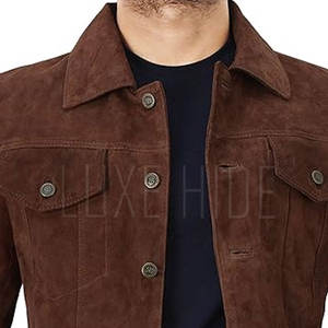 Veste en cuir véritable pour hommes en vente en gros Automne Hiver Veste en cuir en daim pour hommes Meilleure qualité Veste en cuir en daim pour hommes - Product Image 5