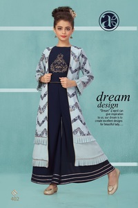 Ropa de fiesta bordada para niños, conjunto de traje de Sharara, Georgette - Product Image 3