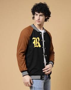 เสื้อแจ็คเก็ต Letterman แบบวินเทจสำหรับผู้ชาย  ผ้าฝ้ายฟลีซพิมพ์ลายสกรีนด้วยผ้าไหม  ออกแบบใหม่  ระบายอากาศได้ดี เป็นมิตรกับสิ่งแวดล้อม เหมาะสำหรับฤดูหนาว - Product Image 5