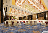 Hôtel cinq étoiles mariage salle de bal mur rouge à mur ingénierie luxe ignifuge 80% laine 20% nylon Axminster imprimé tapis