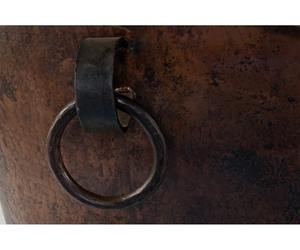 Bañera de doble zapatilla de cobre martillado rústico con anillos Bañera de remojo de cobre antiguo independiente con base de pedestal - Product Image 6