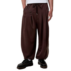 กางเกงวอร์มทรงแบ็กกี้มีแถบคาดขากว้างผ้าฝ้าย100% เอวสองเท่าลำลองน้ำหนักเบาออกแบบโลโก้ได้ตามต้องการ - Product Image 1