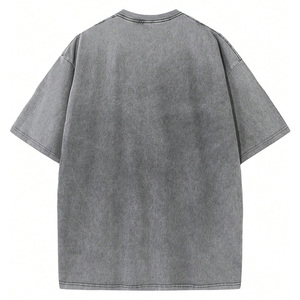 T-shirt surdimensionné à manches courtes délavé à l'acide avec couleurs de couture personnalisées et tissu pour la mode décontractée d'été - Product Image 2