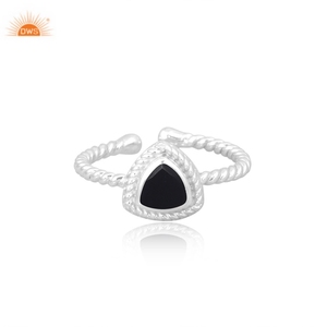 มินิมอลสีดํานิลบิดสไตล์พันล้านรูปร่างวางซ้อนกันได้แหวนทุกวันผู้หญิงเครื่องประดับผู้ค้าส่งทางเลือก - Product Image 2