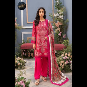 Collection de linge d'hiver Offre de réduction Lot mausummery imprimé numérique Collection de lin Doria-03 Pcs cousu Anarkali - Product Image 6