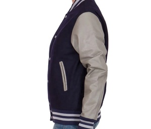 Vestes d'université pour hommes de grande taille vestes d'université vierges en gros veste d'université Letterman unie avec logo personnalisé veste d'université pour hommes - Product Image 5