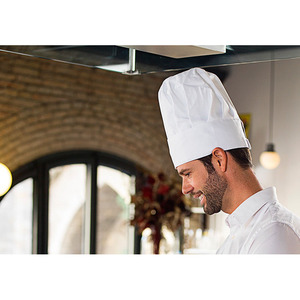 Chapeau de chef blanc en tissu drapé B2B - Product Image 2