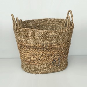 High Quality Eco-Friendly Water Hyacinth <b>Woven</b> Seagrass Multifunction Storage <b>Basket</b> Home Decorative <b>Laundry</b> <b>Basket</b> Made Vietnam - Product Image 3