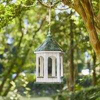 Ensemble de 2 nichoirs en métal avec revêtement blanc fini pour nidification d'oiseaux au prix de gros