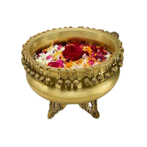 Urli en laiton de forme ronde fait à la main, bol à fleurs de qualité supérieure, taille personnalisée, urli provenant du fabricant en Inde - Product Image 1