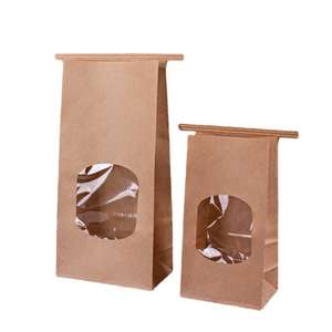 Window Cookies Snack Cubic Can Print Logo Baking Self Sealing Cowhide Packaging <b>Paper</b> Bottom Bag Suitable for Bakery Shop - Product Image 6