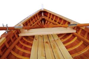 12 'Clinker Whitehall Bote de remos de madera con refuerzo compuesto para pesca en lago con paleta (375Lx104Wx68H cm) - Product Image 6