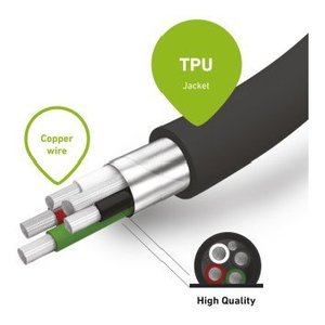 Cable de Datos USB-C Negro de 0.5m TECABLETYPCSK, Cable en Espiral - Product Image 3