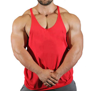 Stringers Hommes Lourds Sérigraphie Lettres 100% Coton Jersey Fond Droit Tappé Formation Sports Singlets - Product Image 6