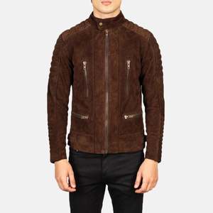 Damian Genuine Sheep Skin <b>Leather</b> Biker <b>Jacket</b> Mocha <b>Suede</b> Tassel Reversible Zippered Water Proof Vintage Aviator XS Coated PU - Product Image 4